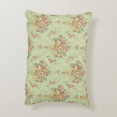 セージフランスのグリーンビクトリアンスタイルフローラロココ アクセントクッション (裏面(縦))