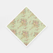 セージフランスのグリーンビクトリアンスタイルフローラロココ スタンダードランチョンナプキン (角)
