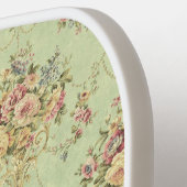 セージフランスのグリーンビクトリアンスタイルフローラロココ ピックルボールラケット (左詳細)