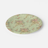 セージフランスのグリーンビクトリアンスタイルフローラロココ ペーパープレート (アングル)