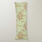 セージフランスのグリーンビクトリアンスタイルフローラロココ ボディピロー (正面縦)