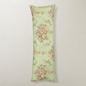 セージフランスのグリーンビクトリアンスタイルフローラロココ ボディピロー (裏面 (縦))
