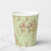 セージフランスのグリーンビクトリアンスタイルフローラロココ 紙コップ (右)