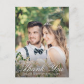 セージフランスのグリーンフローラクレスト結婚サンキュー ポストカード (正面)