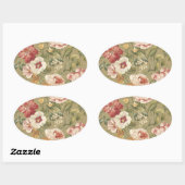 セージフローラバラ 楕円形シール (シート)