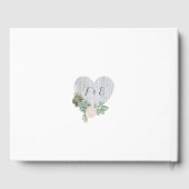 セージフローラフラワーズホワイトウッド結婚ズゲストブック ゲストブック (裏面)