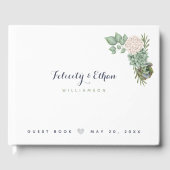 セージフローラフラワーズホワイトウッド結婚ズゲストブック ゲストブック (正面)