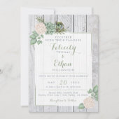 セージフローラフラワーズホワイトウッド結婚式招待状 招待状 (正面)