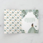 セージフローラブルネットヘアガールハッピーバースデー カード (内部)