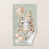 セージフローラ列車ボーイベビーシャワーカスタムギフト バスタオルセット (ハンドタオル)