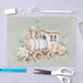 セージフローラ列車ボーイベビーシャワーギフト 薄葉紙 (クラフト)