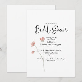 セージフローラ水彩ブライダルシャワー招待 招待状