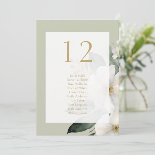 セージフローラ水彩表番号とシーティングカード シーズンカード (スタンド正面)