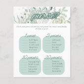 セージブライダルシャワーゲーム – あなたの財布の中に何があるか? (正面)