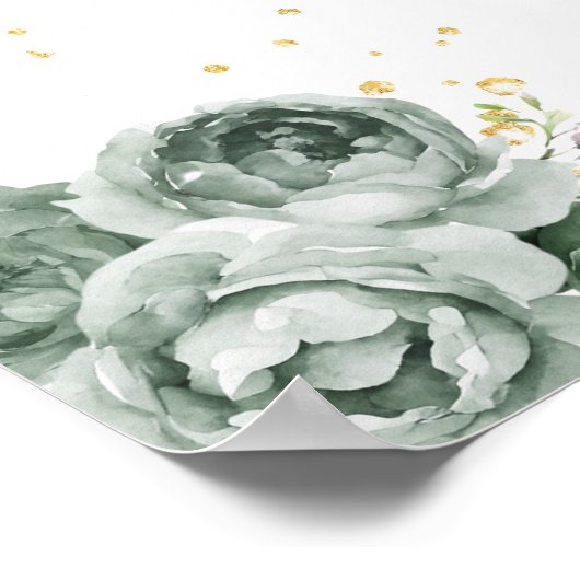 セージブラウンヘアプリンセス誕生日ウェルカム ポスター (角)