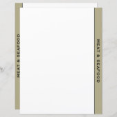 セージブラック&ホワイトレシピディバイダー |肉と魚介類 (正面/裏面)