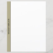 セージブラック&ホワイトレシピディバイダー |野菜 (裏面)