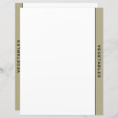 セージブラック&ホワイトレシピディバイダー |野菜 (正面/裏面)