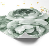 セージブルネットヘアプリンセス誕生日ウェルカム ポスター (角)