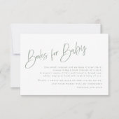 セージブルー/グリーンベビーシャワーブックベビーカード (正面)