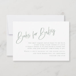 セージブルー/グリーンベビーシャワーブックベビーカード