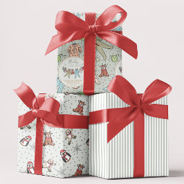 セージベビーその冷たい外の冬の赤ちゃんシャワー ラッピングペーパーシート