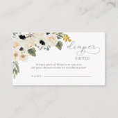 セージベビーの開花アイボリーベビーシャワーオムツラッフル エンクロージャーカード (正面)