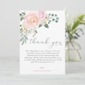セージベビーの開花ピンクフローラガールベビーシャワー サンキューカード (スタンド正面)