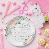 セージベビーの開花ピンクフローラガールベビーシャワー ペーパープレート (パーティー)