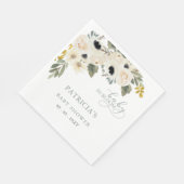 セージベビー開花アイボリーフローラガールベビーシャワー スタンダードランチョンナプキン (角)