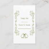 セージベルズスクロールワーク結婚デザイン プレイスカード (正面)