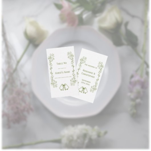 セージベルズスクロールワーク結婚デザイン プレイスカード