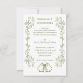 セージベルズスクロールワーク結婚デザイン 招待状 (正面)