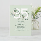 セージホワイトエレガントフローラ85thバースデーパーティー 招待状 (スタンド正面)