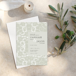 セージホワイトレースクロシェデリケート 招待状