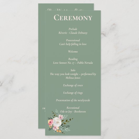 セージホワイト赤面ピーチフローラフローラプログラム (正面/裏面)