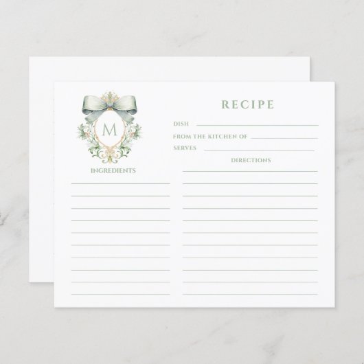 セージボウクレストモノグラムレシピカード (正面/裏面)