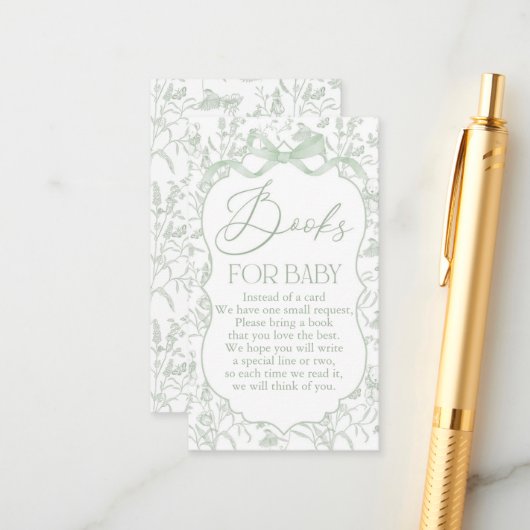 セージボウベイビーシャワーブック エンクロージャーカード (正面/裏面インサイチュ)