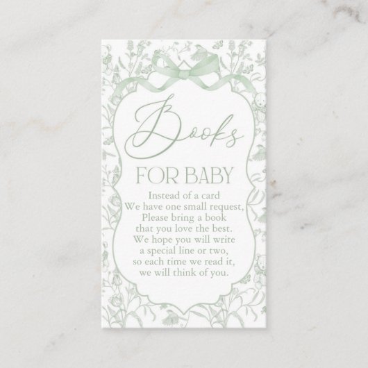 セージボウベイビーシャワーブック エンクロージャーカード (正面)