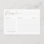 セージボヘミアンレシピブライダルシャワー エンクロージャーカード (正面)