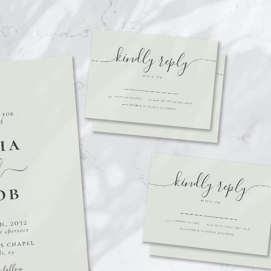 セージボヘミシンプルスクモダント結婚スクリプト 出欠カード