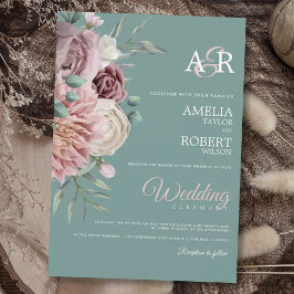 セージボホダスティバラウォーター色フローラ結婚のInv 招待状