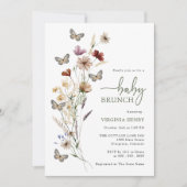 セージボホワイルドフラワーベビーブランチ 招待状 (正面)