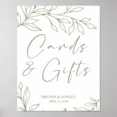 セージボホ花シンプル花結婚のカード&ギフトポー ポスター (正面)