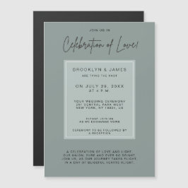セージミニマルの愛のお祝い マグネット招待状
