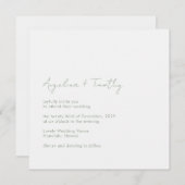 セージミニマルグリーンエレガモダンントウェディング 招待状 (正面/裏面)