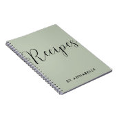 セージミニマルグリーンシンプルレシピ本 ノートブック (右側)