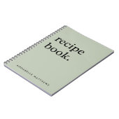 セージミニマルグリーンシンプルレシピ本 ノートブック (左側)