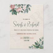 セージミニマルグリーンダスティバラウォーター結婚カラー ポストカード (正面)