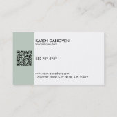 セージミニマルグリーンモノグラムプロフェッショナル 名刺 (裏面)